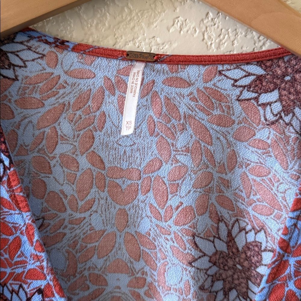 Free People Birds Of A Feather Top Blouse Burnt Orange XS Oversized - Picture 9 of 12